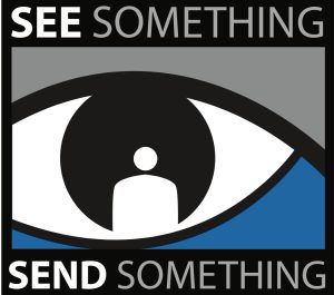 The See Something Send Something logo as it appears on a student iPad.