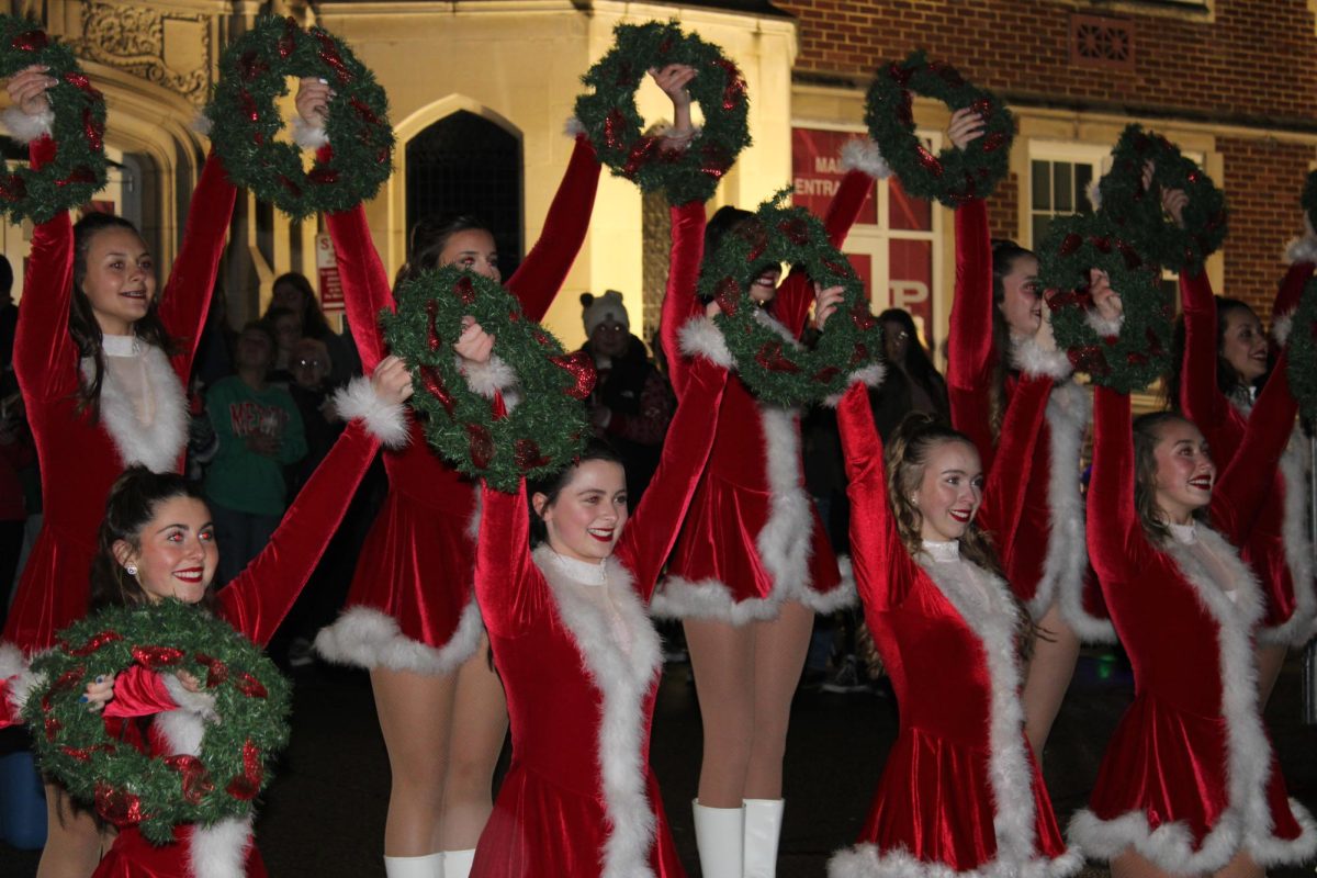 Redwings perform their wreath routine at the Christmas Tree Lighting on Dec 5.