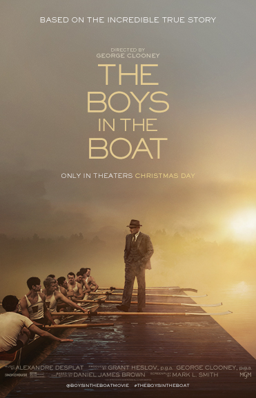 A movie poster for “The Boys in the Boat.”