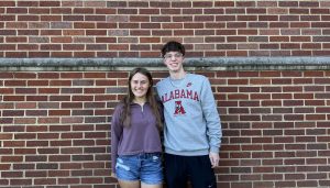 National Merit Semifinalists Megan Midcap and Jackson Wharton. 