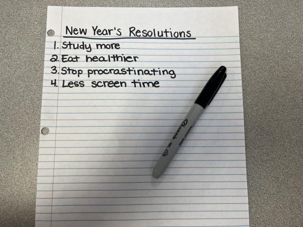 A list of New Year’s resolutions.