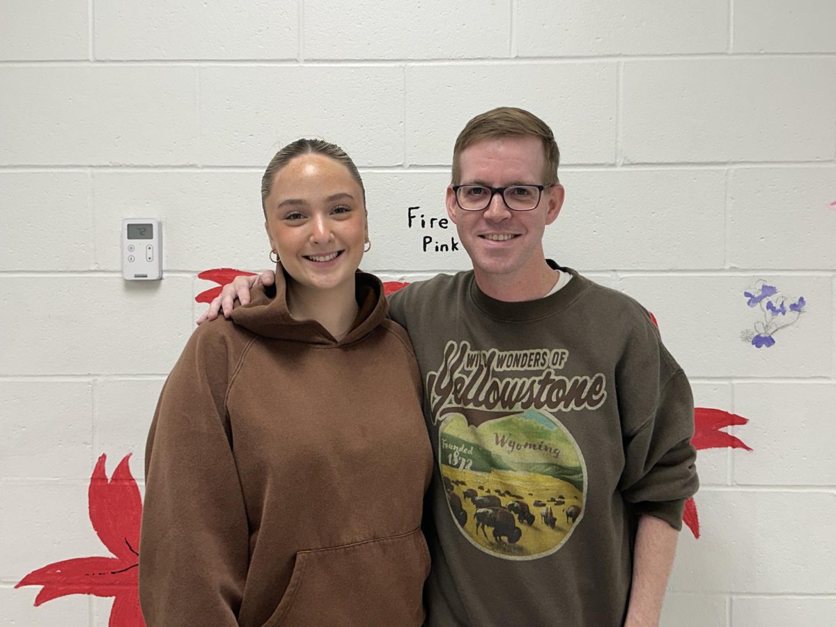 Junior Aubrielle Stone Plauche with her favorite teacher, Daniel Jonas. “Mr. Jonas has really helped me this year. I had him for biology my sophomore year and liked it so much I decided to continue to have him as my teacher in Natural History this year. He helped me to grow a love for our environment, and he provided a safe space for me, whether that was a place to eat lunch, or a place to talk about what has been bothering or exciting me. He cares about every one of his students, and I really appreciate him.”