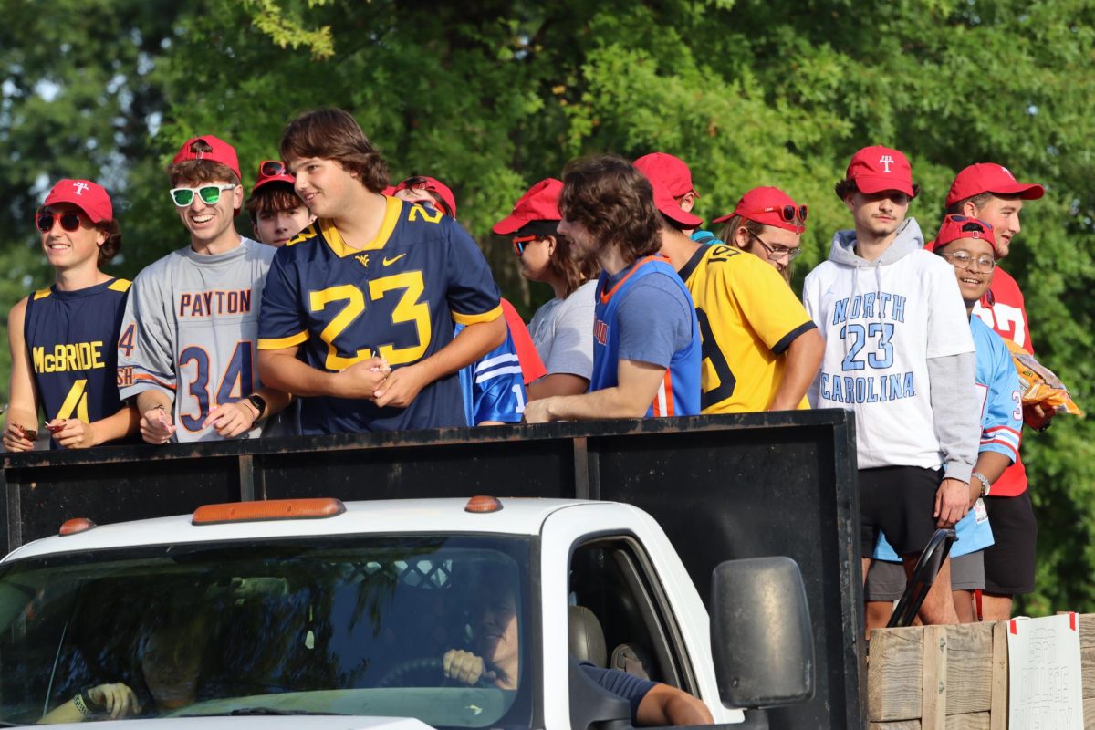 T-Club members in the Homecoming parade Sept. 13.