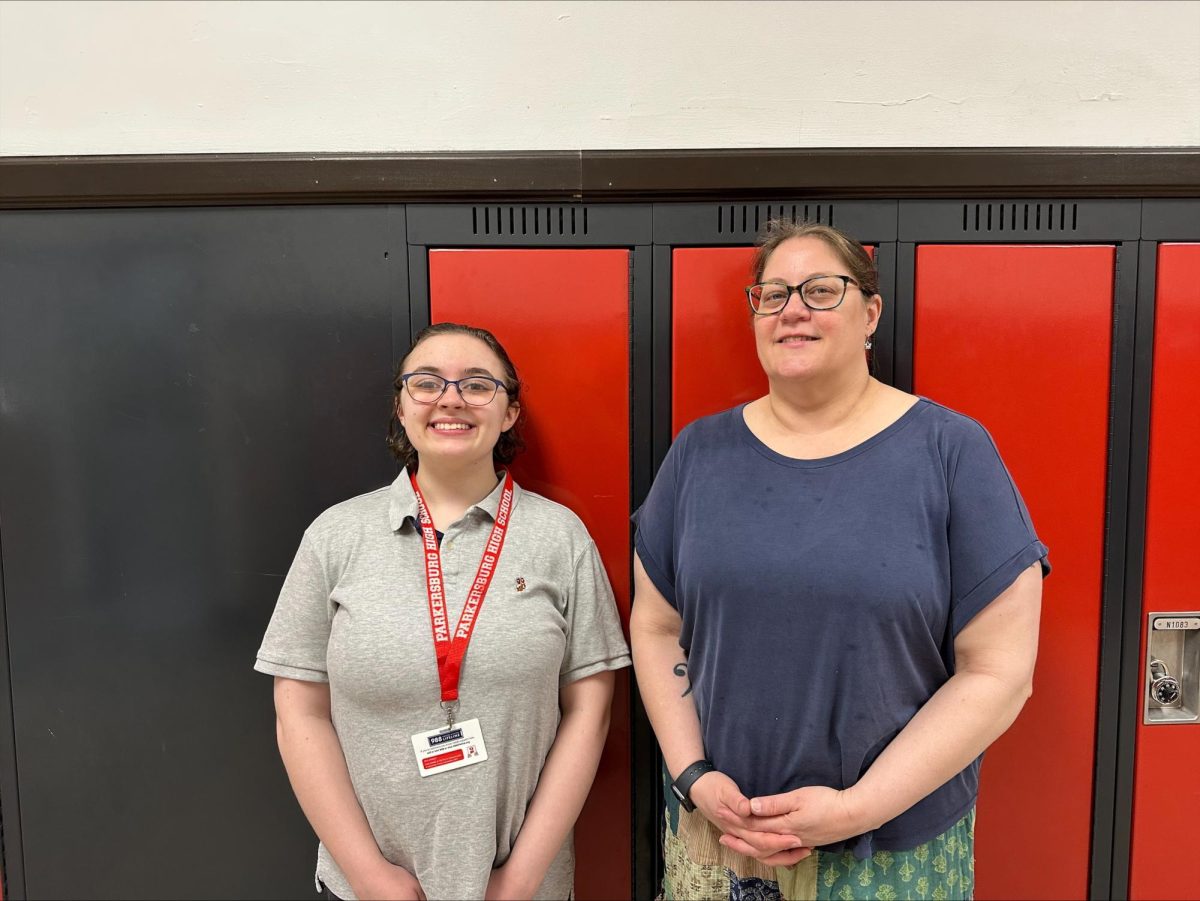 Senior Akaya Bodie with her favorite teacher, Sara Corey. “Mrs. Corey was my favorite teacher. She was nice, and she taught me a lot about reading, math and science.”