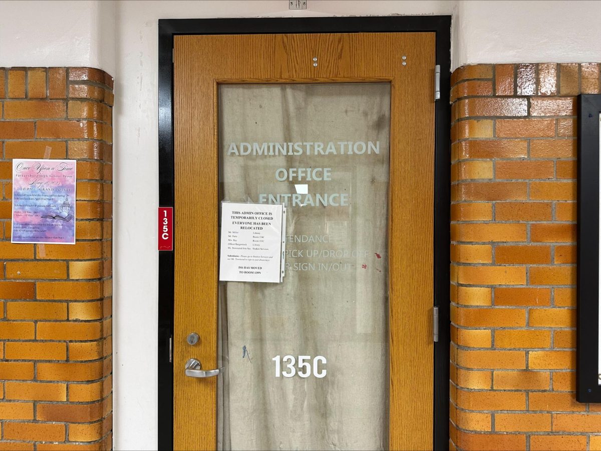 Administration Office entrance in main hallway.