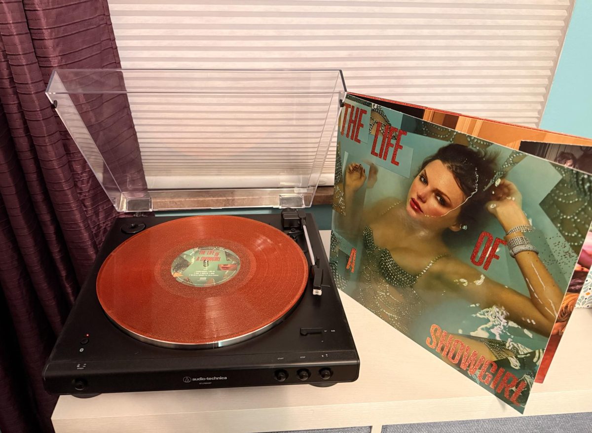 Album cover and vinyl, "The Life of a Showgirl" by Taylor Swift.