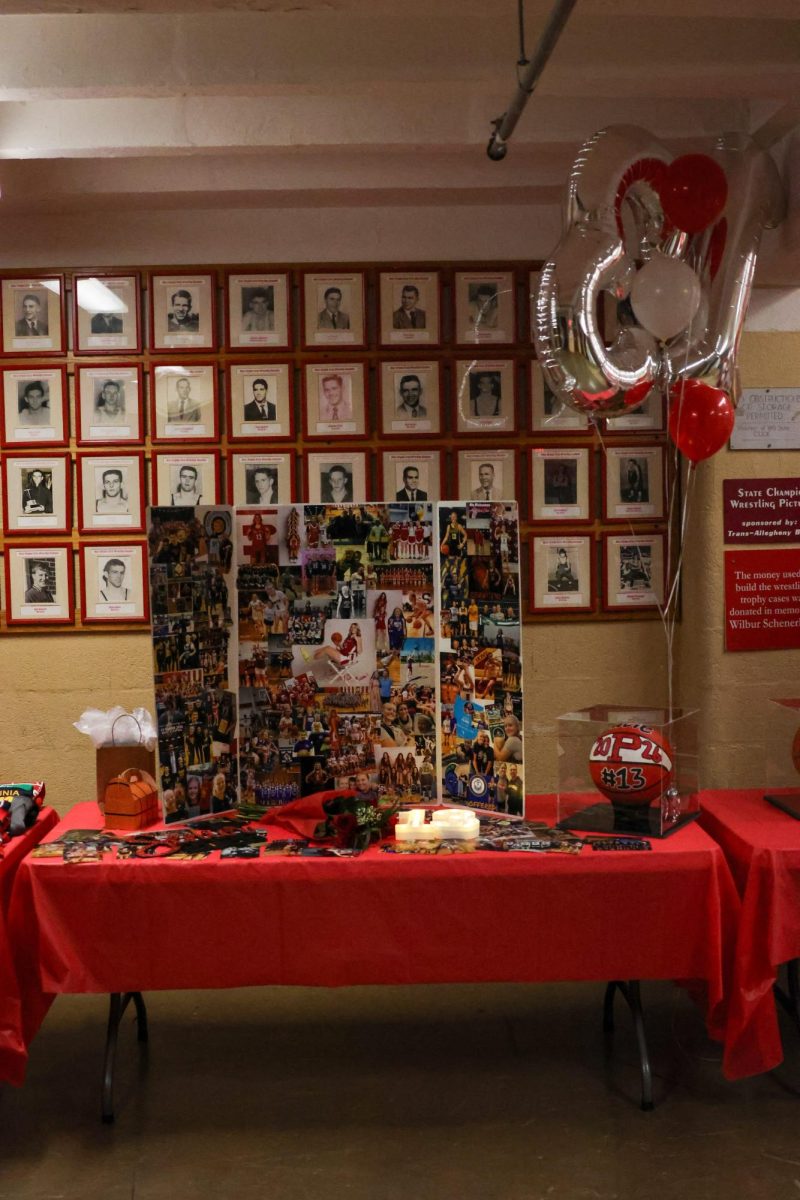 Power forward Lucie Cline's senior board.