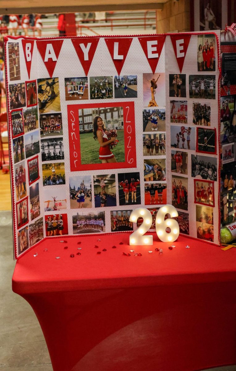 Cheerleader Baylee Bostaph's senior board.