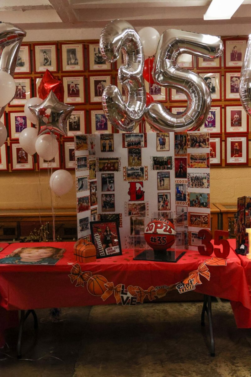 Power forward and center Eden DeBord’s senior board.