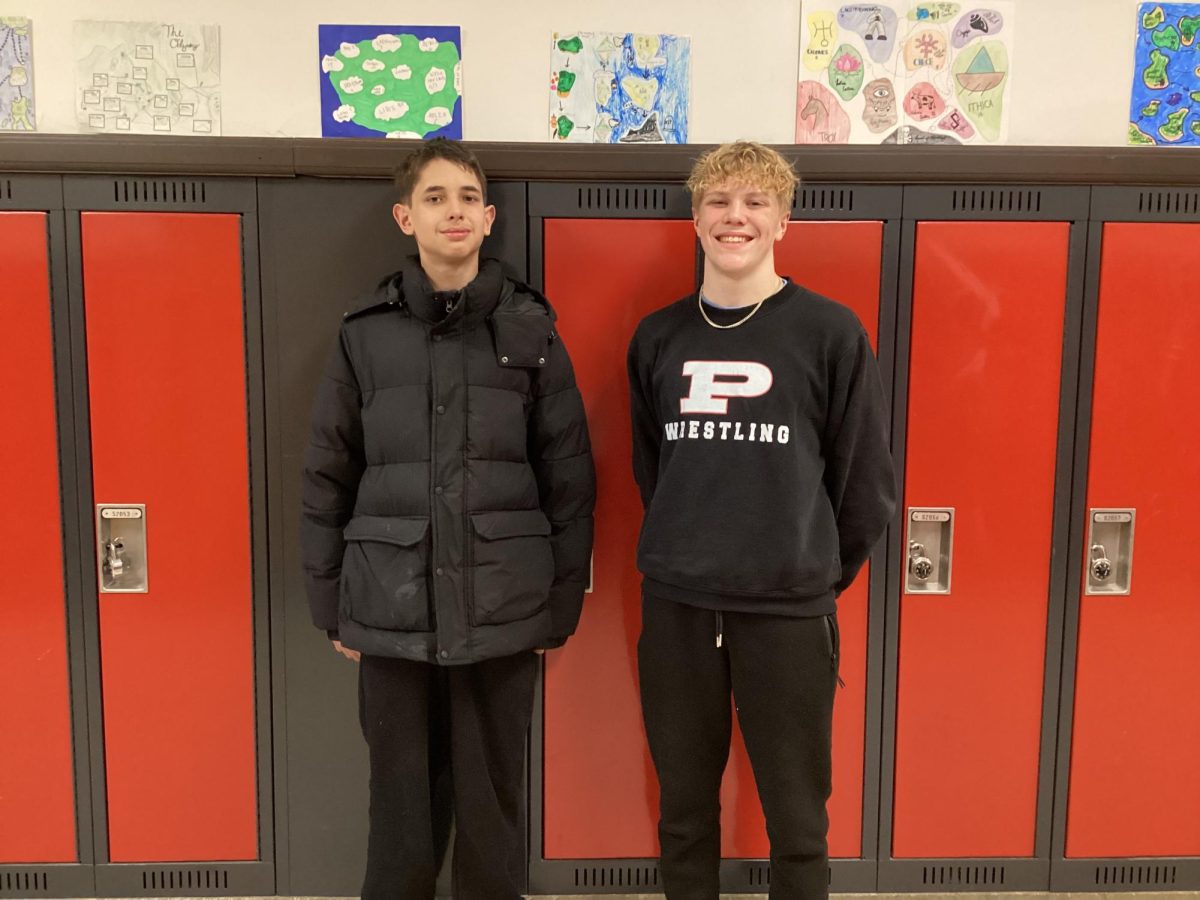 Freshmen Carl Dearth and Brady Miller, who recently qualified for the state science fair in March.