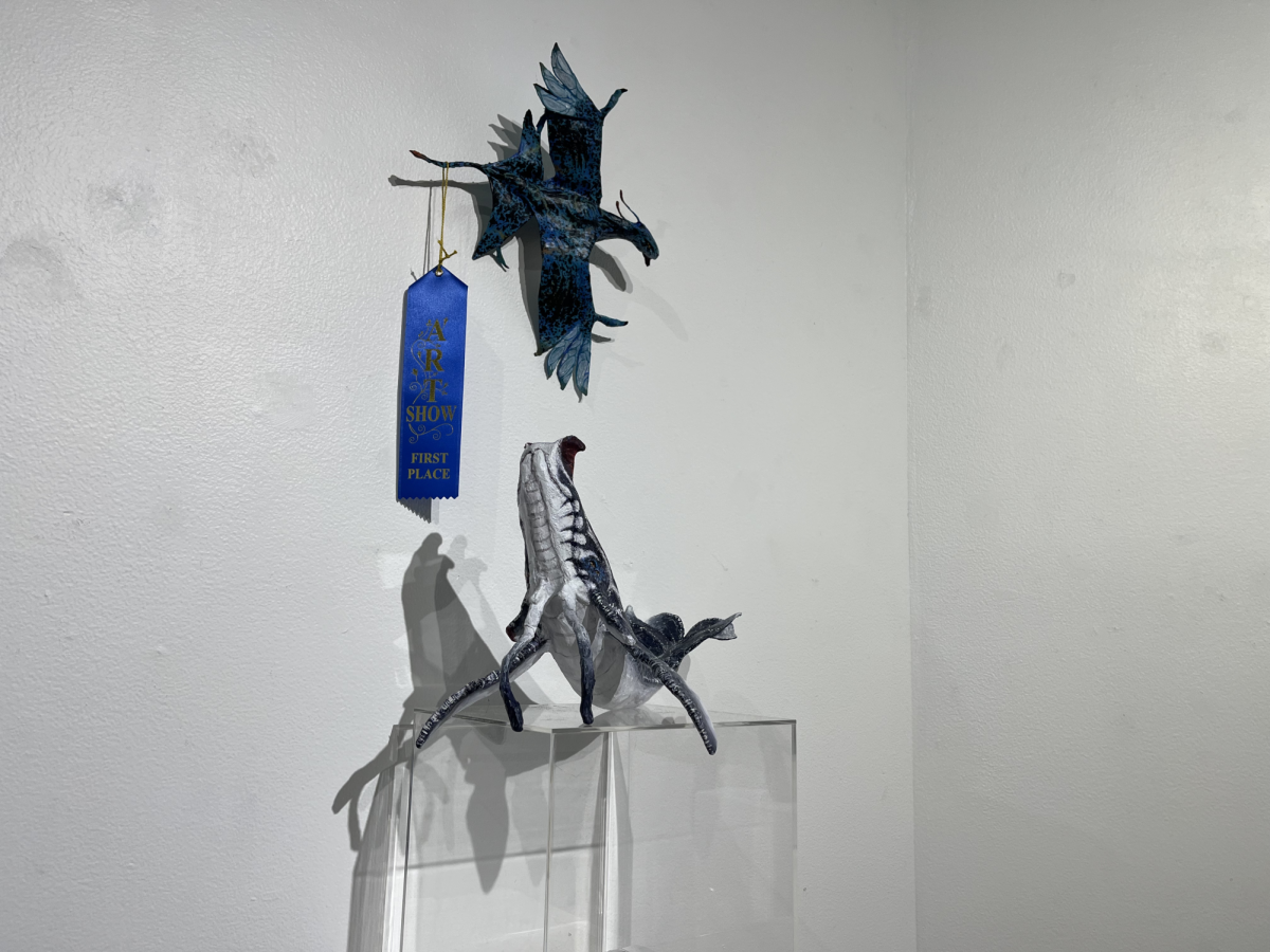 "Creatures of Pandora," the first place winner of the 10th grade division, made by sophomore Willow Richmond.