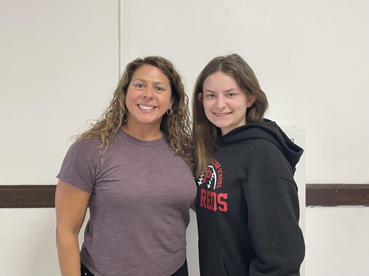 Freshman Piper Rutter with her favorite teacher, Amanda Slone. "Whenever you are around her, she is always smiling. She always makes you comfortable no matter the situation that you are in and that's amazing," Rutter said.
