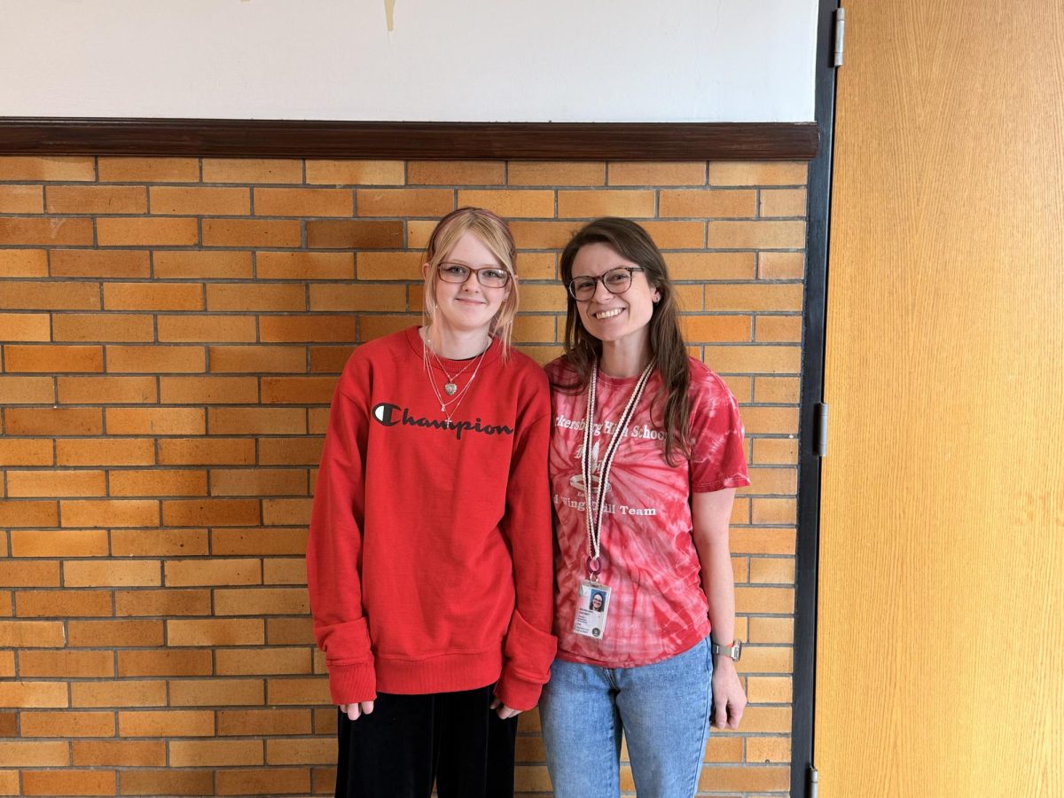 Sophomore Khloe Flinn and her favorite teacher, Cortney Brunicardi. "Brunicardi is my favorite because she's a good math teacher and she's easy to listen to and she actually cares for her students. And if you need help, she'll be there always," Flinn said.